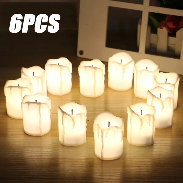 Chandelle LED sans flamme, 6 pièces, Simulation lumineuse