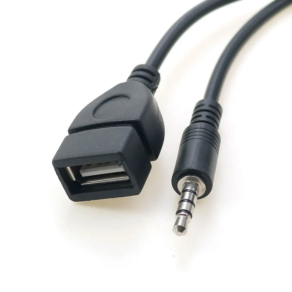 3.5 mm Male AUX Audio Jack Plug To USB 2.0 Female Converter Cable Cord Adapte For Car MP3 Player electrical connectors plug