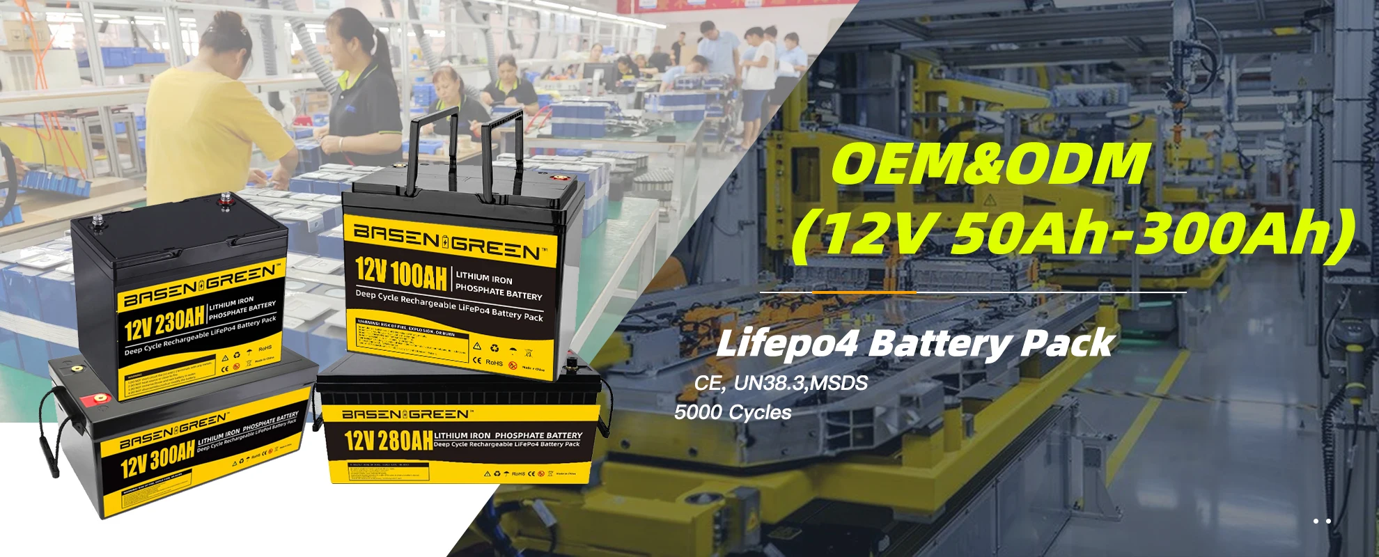 Basengreen 24V 100ah LiFePO4 Lithium Iron Battery Max 5000 Cycle Times -  BASEN
