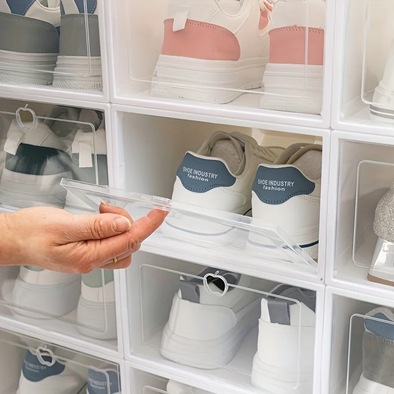 12pcs thickened shoe box, flip-top shoe storage box, space-saving artifact, home simple dormitory without punching 5