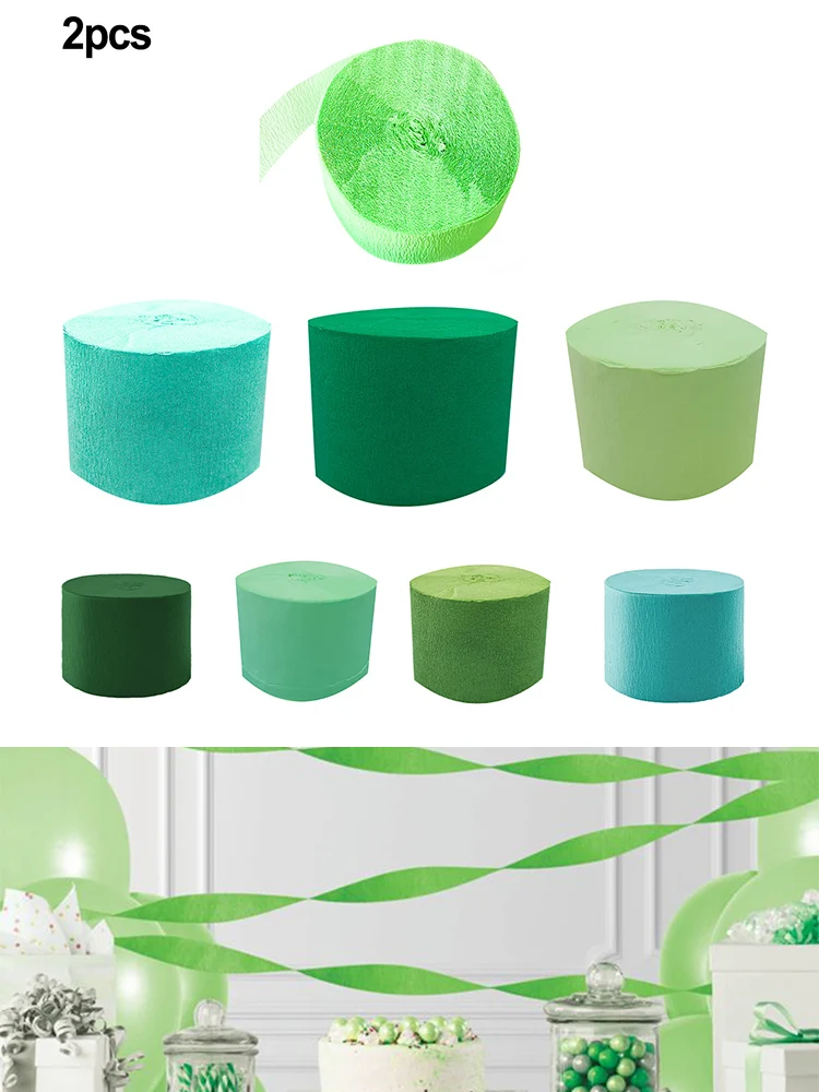 82ft Green Crepe Paper Roll Ribbon Streamer Tassel Birthday Wedding Party  Décor