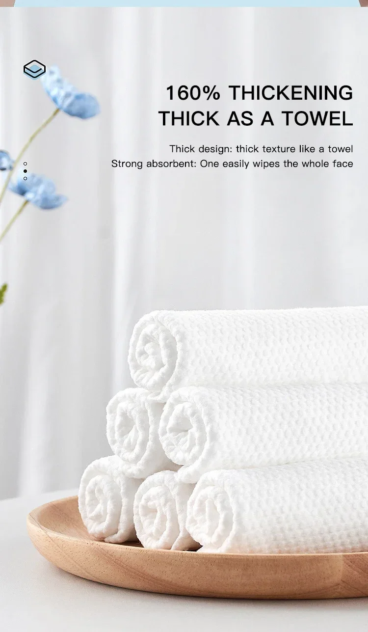 Description Picture 5 of item50pcs Disposable Face Wash Towels, Soft Cotton Face Wipes for Beauty Salon, Cleansing Facial Towels, Extractable Cotton