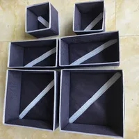 Foldable Fabric Underwear Drawer Organizer 6 Grid Storage Divider For Bra Panties Socks Wardrobe Closet Bedroom Clothing Sorting 4