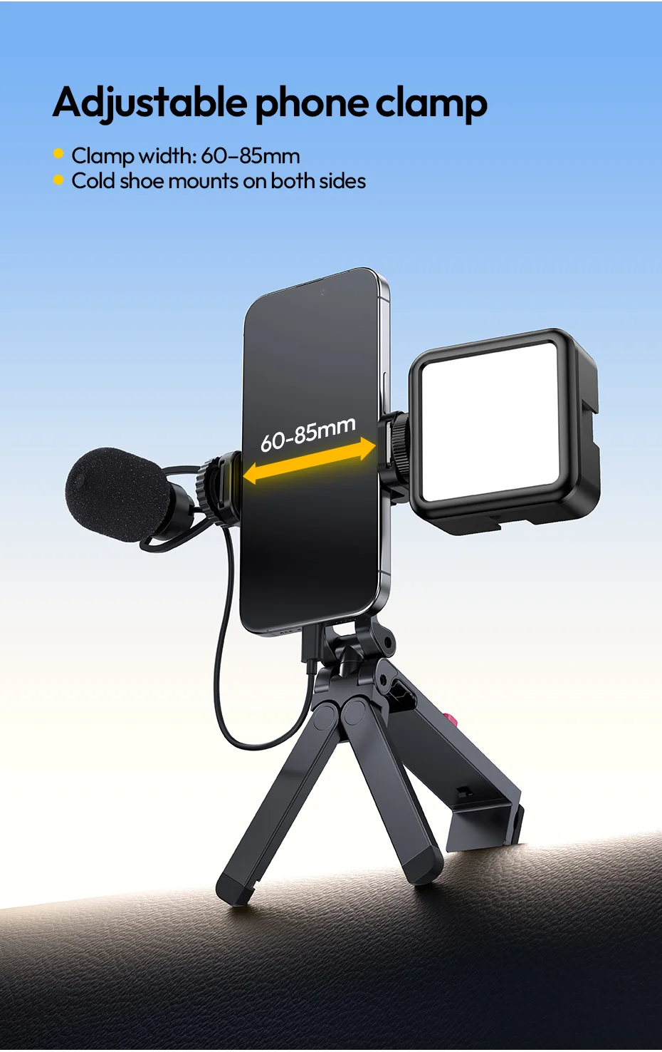  MA89 Phone Holder Mount for Smartphone Tripod Selfie Stick with 30MM Bottom Cl