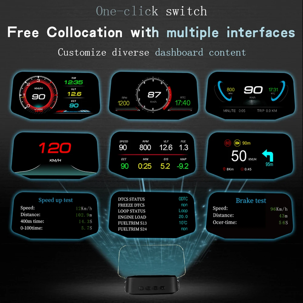 Geyiren C2 ׺̼ HUD  , OBD2 GPS  ÷, ڵ º ǻ, ڵ   Һ
