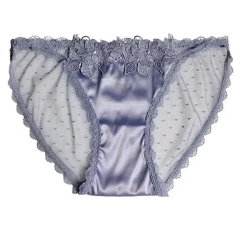 Intimo Femminile Sexy e Alla Moda in Raso e Pizzo, Ricamato con Thangka, Trasparente e Seducente