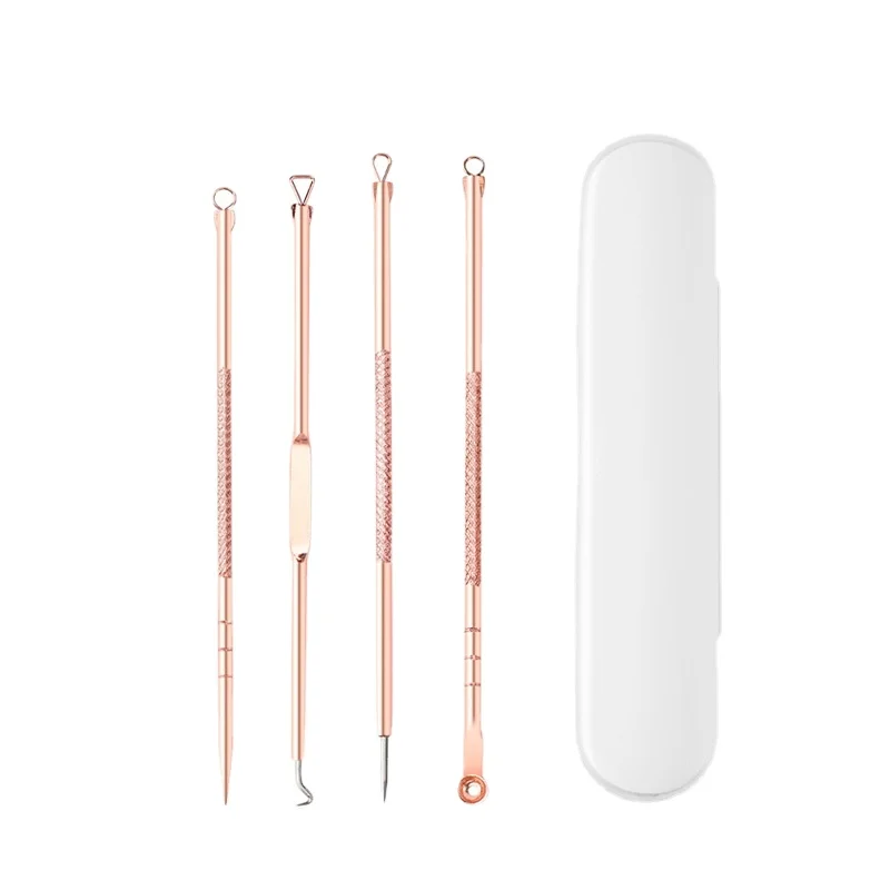 Sliver Gold Blackhead Comedone Acne Pimple Belmish Extractor Vacuum Blackhead Remover Clean Tool Spoon for Face Skin Care Tool