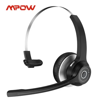 Mpow HC7 블루투스 5.0 무선 헤드셋, 듀얼 마이크 포함, 소음 제거 컴퓨터 헤드셋, 사무실용 마이크 포함, 45 시간 재생