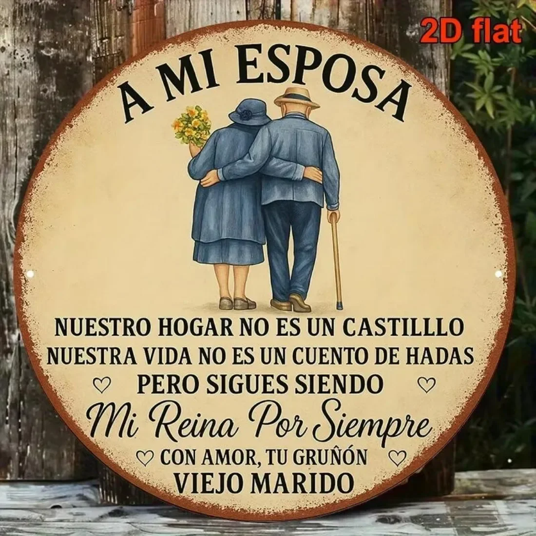 A Mi Esposa Mi Reina Por Siempre Vintage Metal Sign • Romantic Wall Art Anniversary Gift for Wife 1