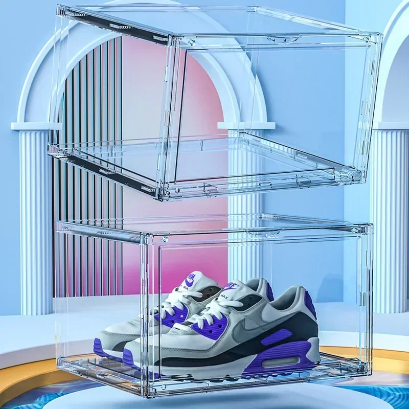 Spacious and Transparent Shoe Cabinet with Magnetic Door - The Ultimate Storage Solution 2