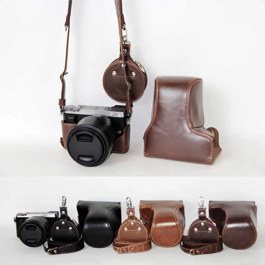 Custodia Protettiva Per Fotocamera In Pelle Tracolla Per Custodia Per Obiettivo Panasonic Gx85 Gx80 14-140Mm