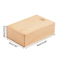 3.15x2x0.98inch Natural Wood Gift Boxes with Sliding Top Storage Box for Necklace Ring Jewelry or USB Wood Storage Box 2