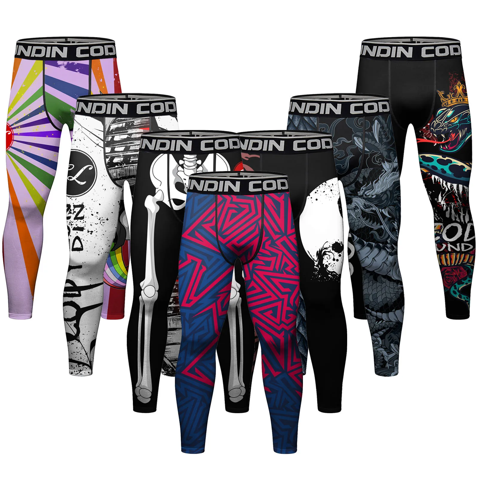 Hardcore Training Men's Compression Pants Workout Tights Leggings Base Layer Boxing Running Muay Thai Mma No Gi Bjj