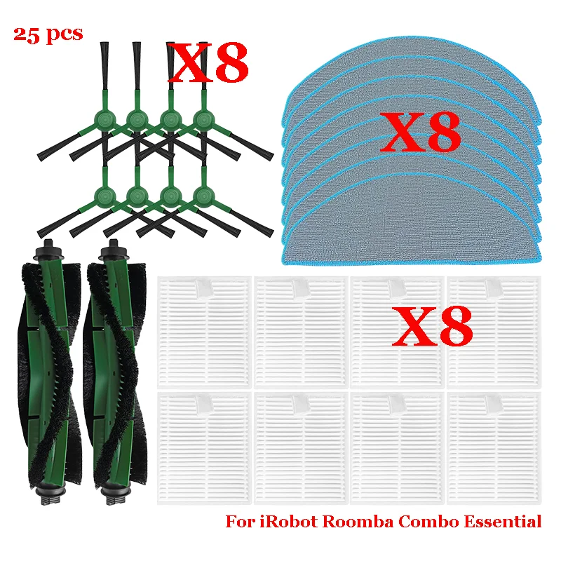 Enhanced Robot Vacuum Cleaner Accessory Kit with Main Brush, Side Brush, HEPA Filter, and Mop