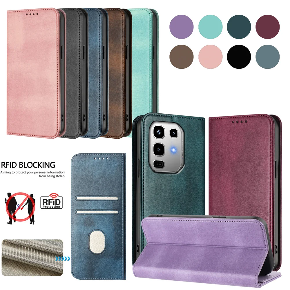 Luxury Magnetic Skin Leather Phone Case Wallet with Flip Cover and Stand Function