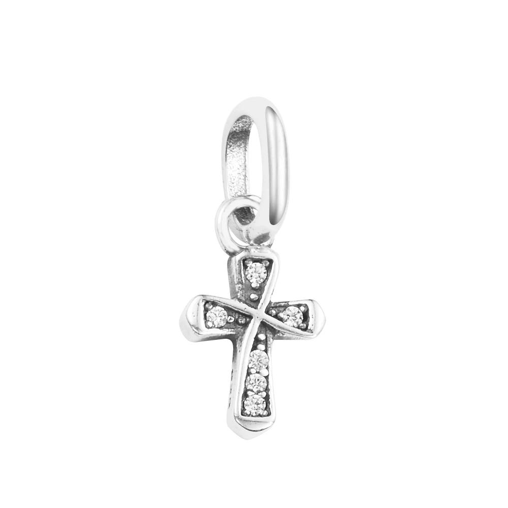 

Fit ME Bracelets Sparkling Cross Mini Charms 925 Sterling Silver Beads for Jewelry Making DIY Women Pulseras