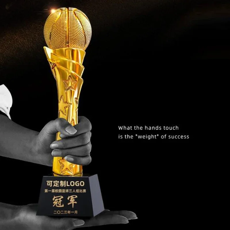 Customized Gold-Plated Resin Trophy for Billiards Volleyball Ball Gold Silver Copper Optional Event Awards Home Decor Honor, 1PC