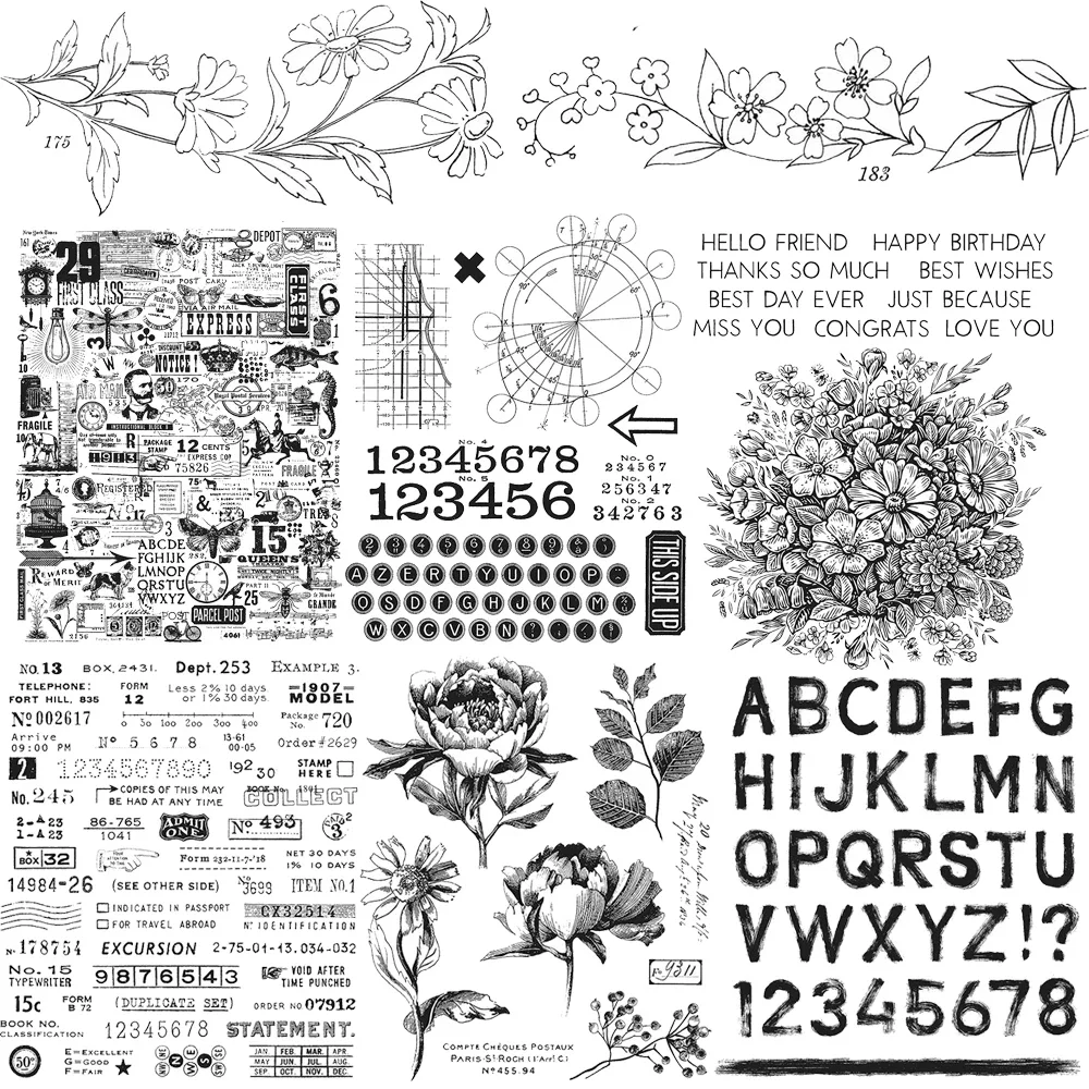Clear Silicone Stamp Flower Typewriter Alphabets Numbers Hello Friend DIY Crafts Card Making Scrapbooking Stencil STA06