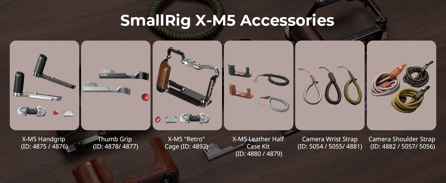 X-M5 “Retro” Camera Cage for FUJIFILM X-M5 with Wooden Handgrip Shutter Release