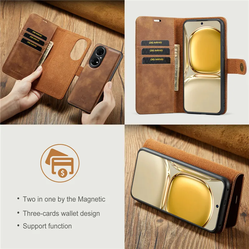P50 Pro 2in1 Detachable Magnet Flip Case for Huawei P50 Pro Leather Wallet Case Huawei P40 P 30 20 Lite Honor 20s Mate 30 40 Pro
