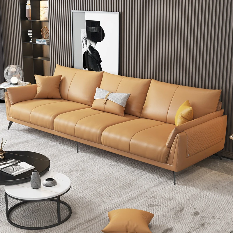 

Nordic Leather Sectional Couch Living Room Sofas