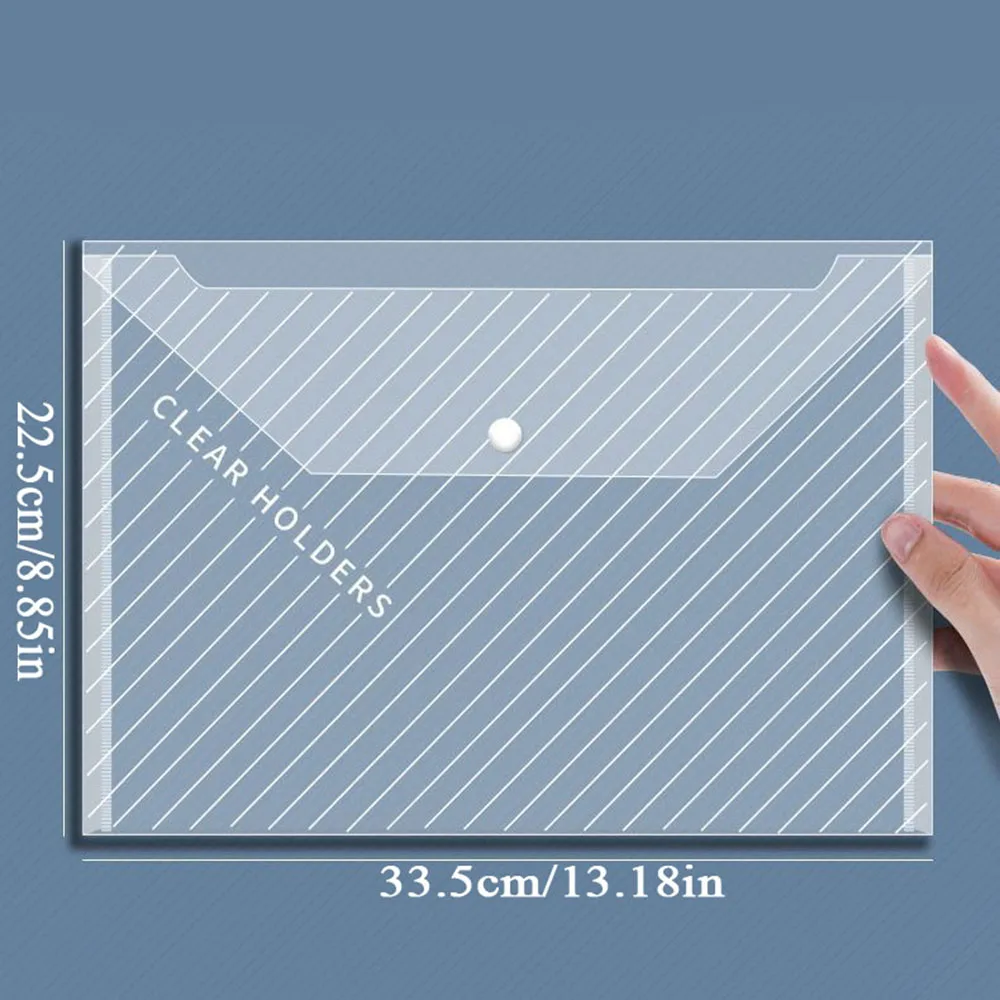 10Pcs A4 File Bag Plastic Documents Filing Storage Student Organizer Information Pocket Folder