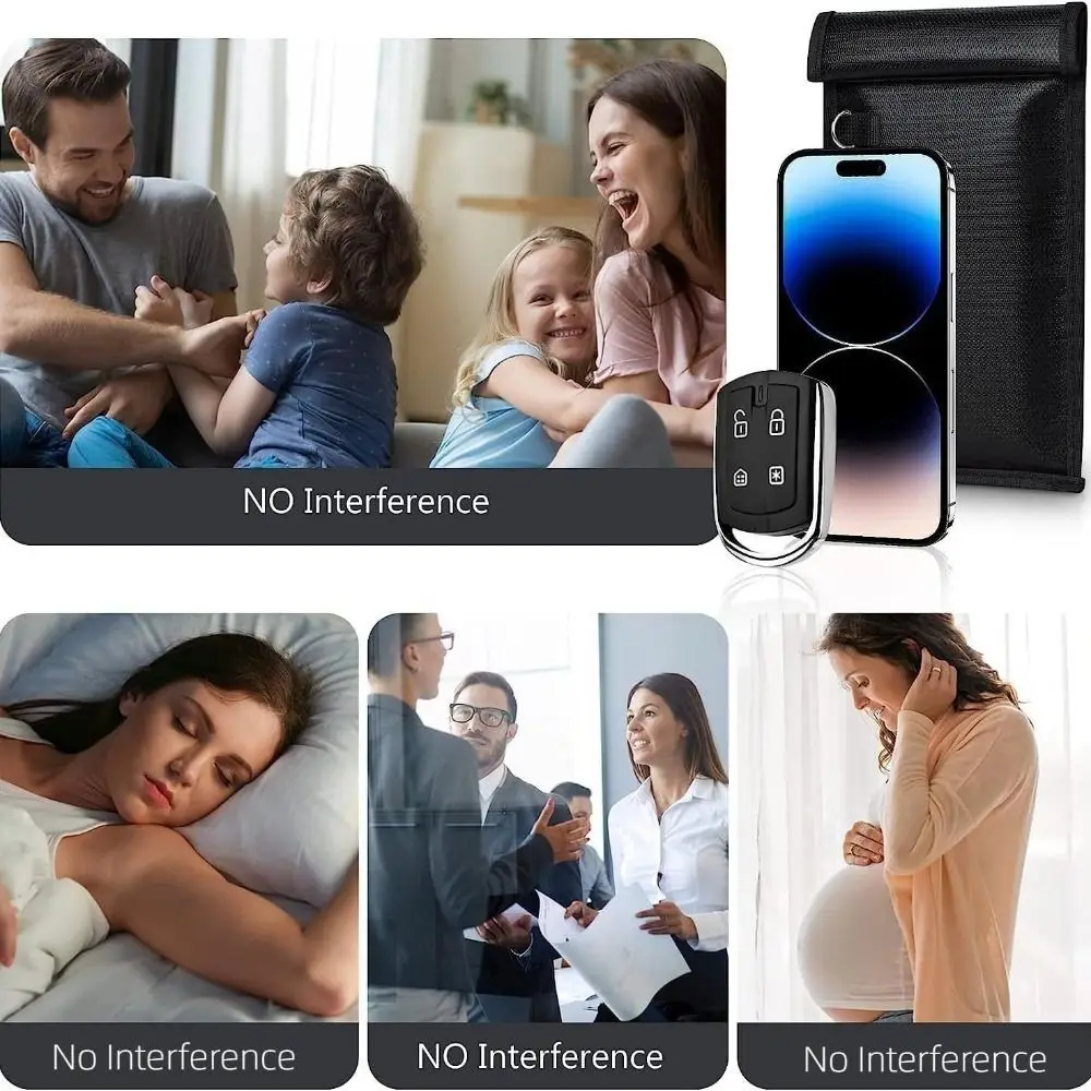 Enhanced Faraday Shielding Pouch - Black EMF Protection Phone Blocker