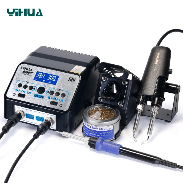 

YIHUA 938BD+ Upgrade Version 2in1 SMD Hot Tweezers soldering iron station
