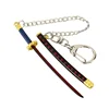 Mini Sword Keychain One Piece 9cm Roronoa Zoro Samurai Anime Scabbard Katana Buckle Key Chain for men women Cosplay Toy Gift 5