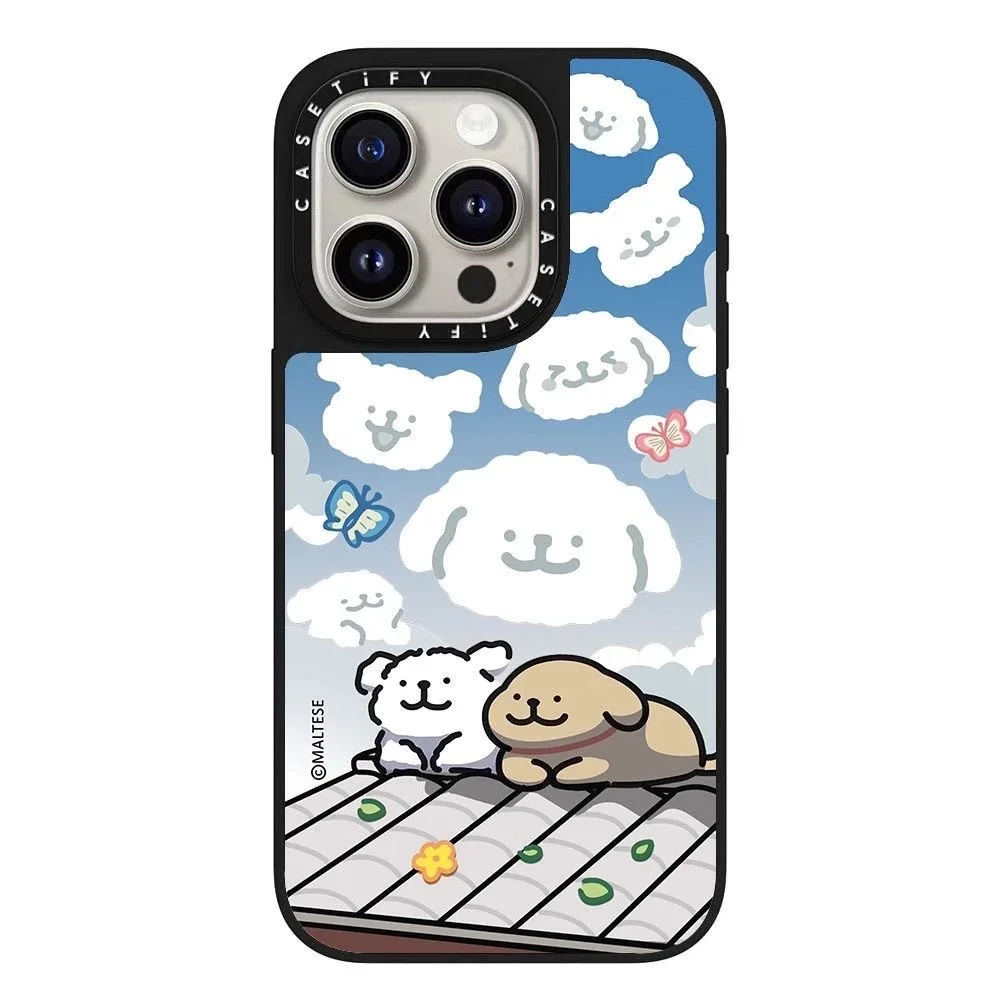 Cute Line Dog Cartoon Mirror Phone Case