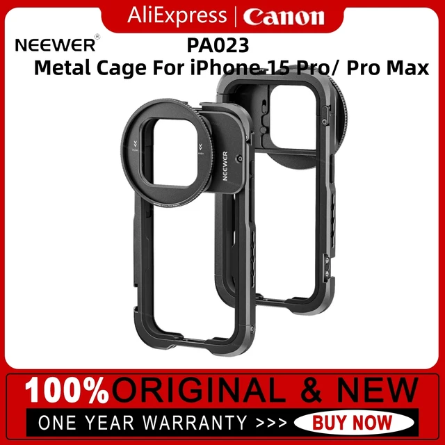 NEEWER 15 Pro Max Phone Cage Video Rig with Dual Handles Compatible with  iPhone 15 Pro Max, Metal 67mm Filter Adapter, 17mm Lens Backplane, Phone  Rig