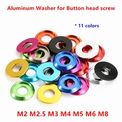 5pcs/10pcs M2 M2.5 M3 M4 M5 M6 M8 colourful Aluminum cup head washer for button head screw Bolts