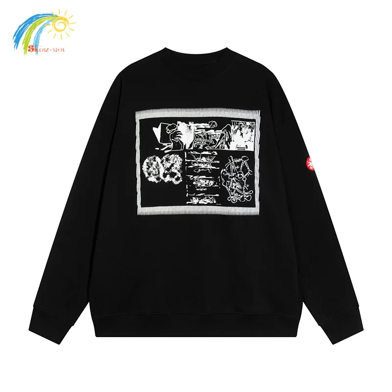 

Cav Empt CE Crewneck Sweatshirts Men Women Couple Casual Oversized CAVEMPT Pullovers Streetwear Pattern Print Hoodie Inside Tags