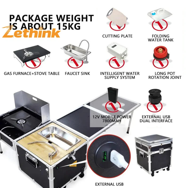 Portable Kitchen Sink & Grill 5