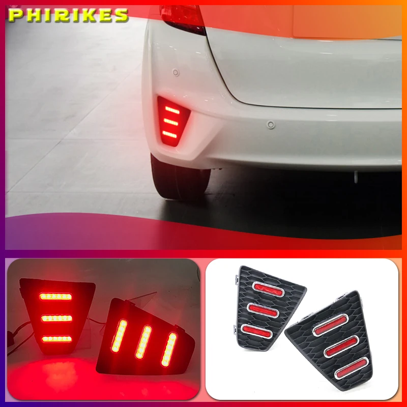 

Многофункциональный светодиодный фонарь для заднего бампера Honda Jazz Fit 2014 2015 2016 2017, противотуманная фара, стоп светильник, сигнал поворота, светильник заднего хода