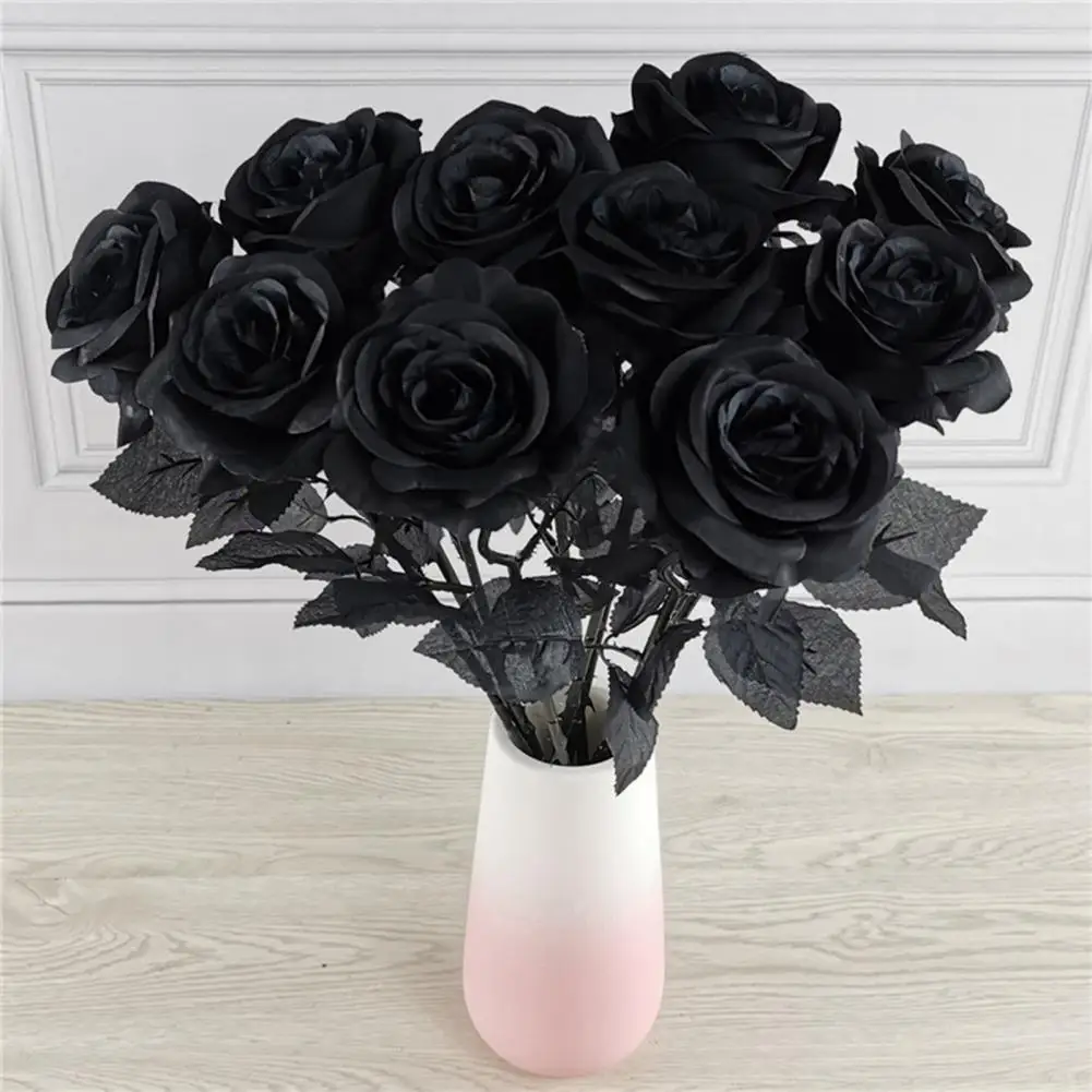 Black Rose Artificial Flower Gothic Artificial Flowers Black Rose