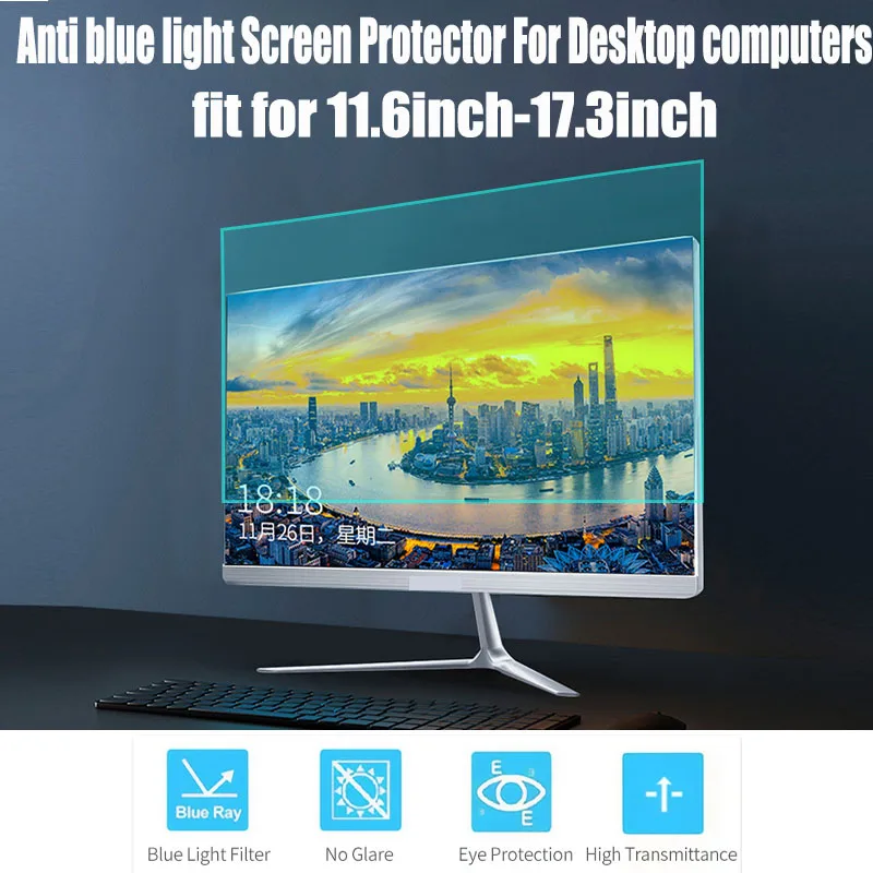 PC 컴퓨터용 블루라이트 차단 스크린, 보호대 메이트 필름, 고투과율, 블루라이트 차단 필터, 12.5 인치, 13.3 인치, 14 인치, 15/16 인치