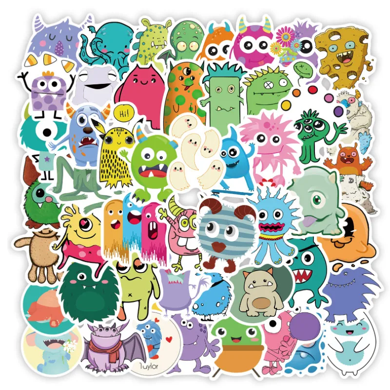 

10/30/50pcs Cartoon Little Monster Graffiti Stickers Scrapbook Skateboard Helmet Phone Laptop Diy Decal Home Decor Stickers