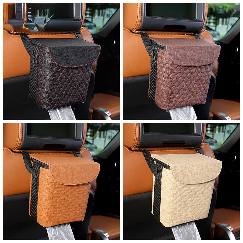 Hohe Kapazität Wasserdichte Auto Mülleimer mit Deckel Und Lagerung Taschen  Sitz Zurück Tasche Auto Müll Bin Lagerung Box Auto zubehör - AliExpress