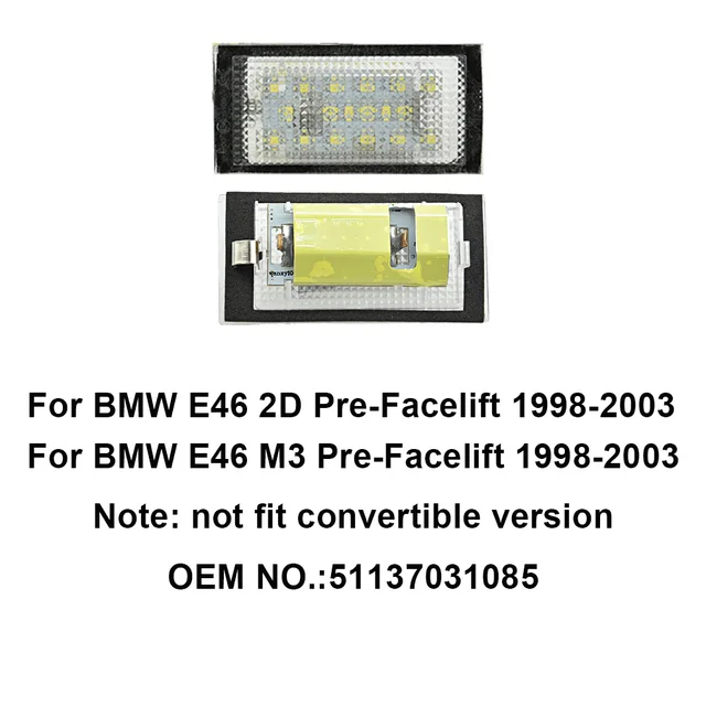 LED Lights For BMW E46 M3 19982006 License Plate Lamps Error Free Plug