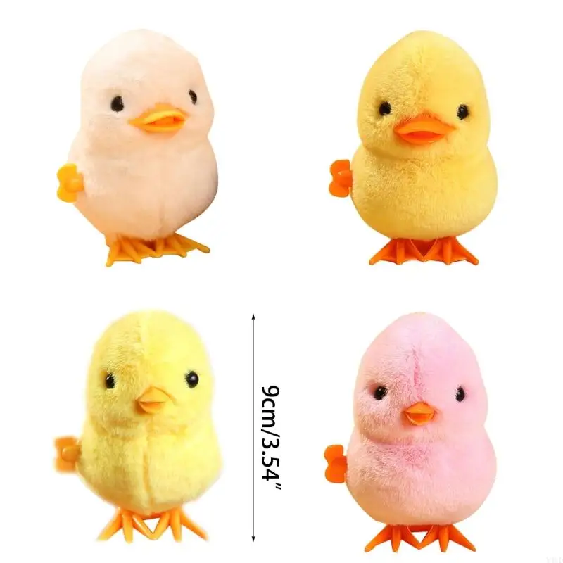 Y4UD Wind Up Toy Plush Animal Clockwork Toy Walking Chicken Duck Party Favor