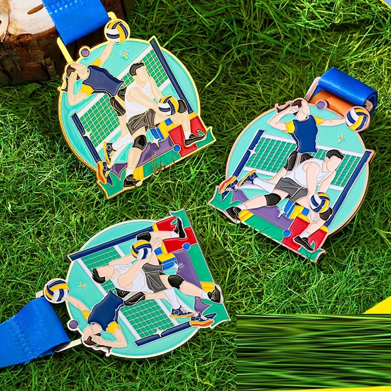 Customization Sports Metal Medal, Gold, Silver, Copper, Student Competition Souvenirs Awards, Hanging Around the Neck Decor, 3Pc