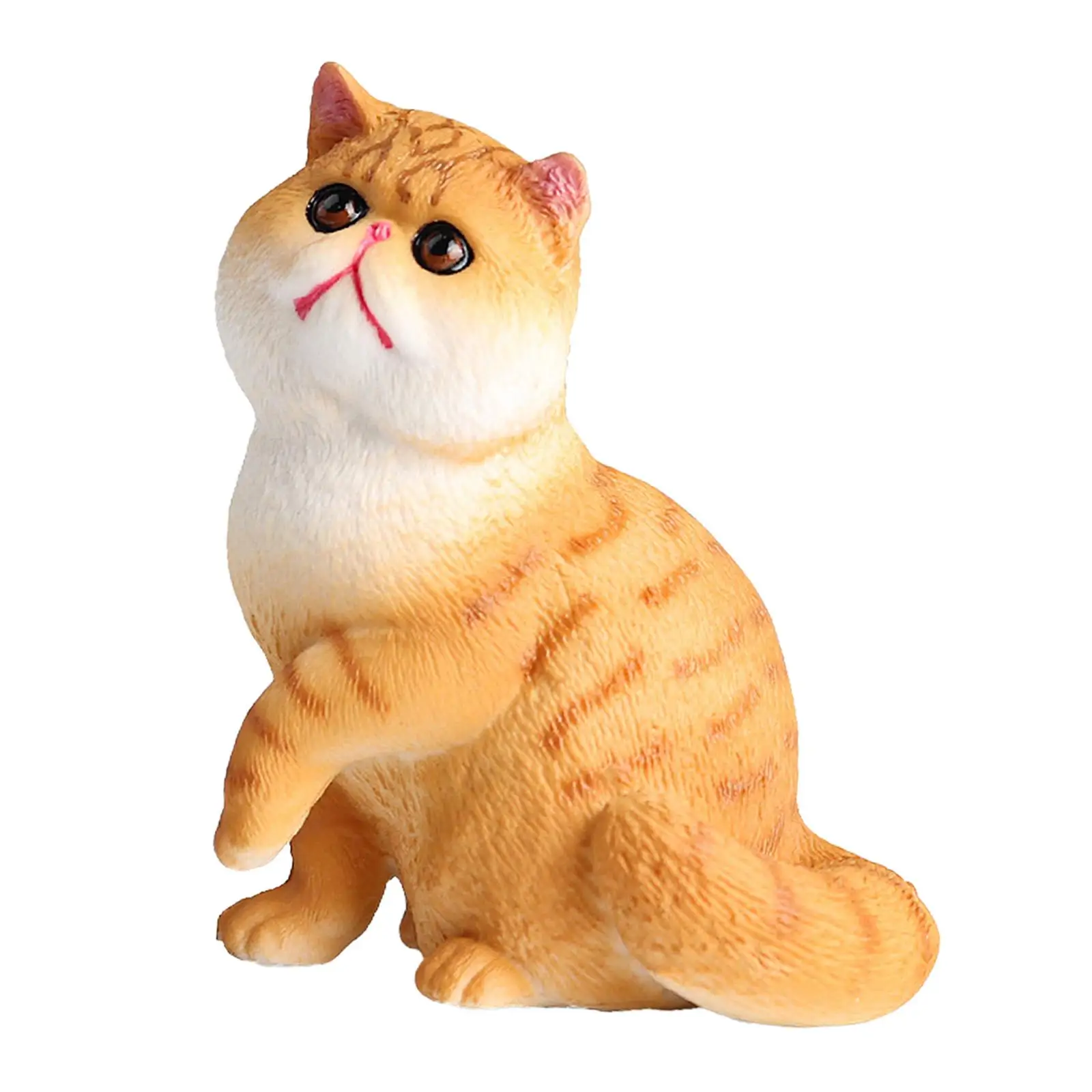

Реалистичная Женская миниатюрная фигурка кота, украшение для дома, имитация для украшения торта