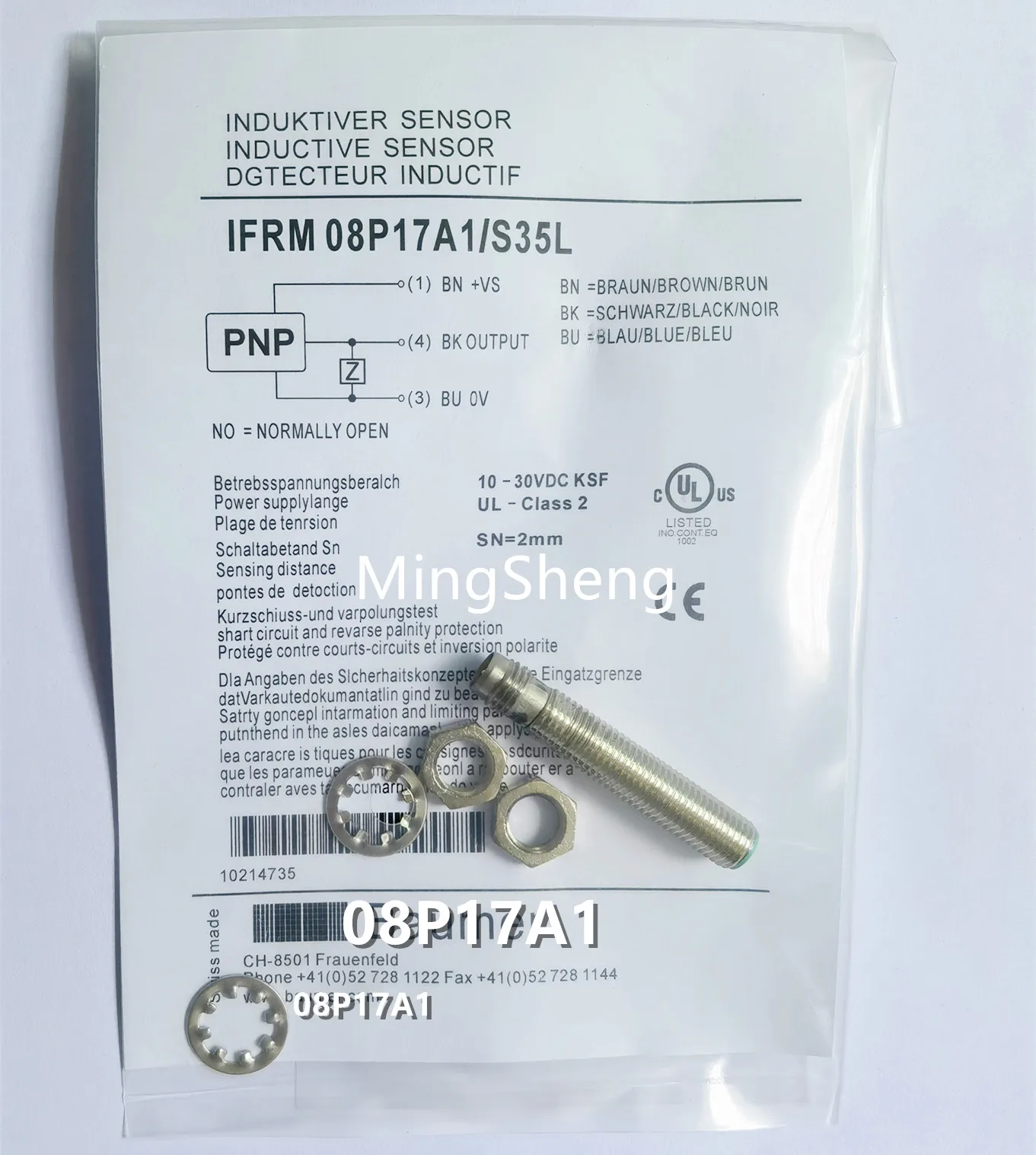 

Original new 100% high quality M8 proximity switch IFRM08P17A1/S35L plug-in PNP often open sensor switch 08P17A1