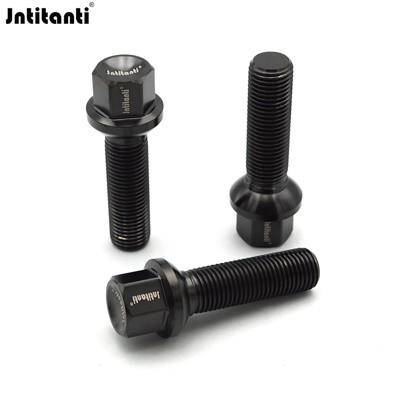 

Jntitanti 17 Hex R14 Ball seat black Gr.5 titanium alloy Ti-6Al-4V Wheel Bolt hub M14*1.5 *45mm for Mercedes-Benz ML