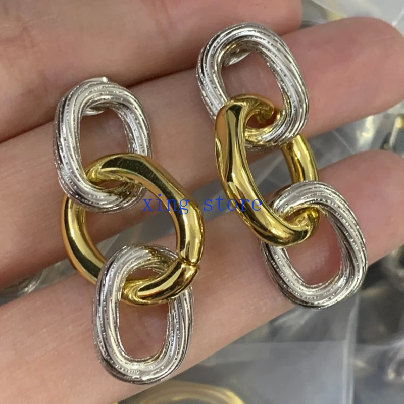 2024 New Fashion Retro Style Round Ring Buckle Pendant Men's and Women's Earrings