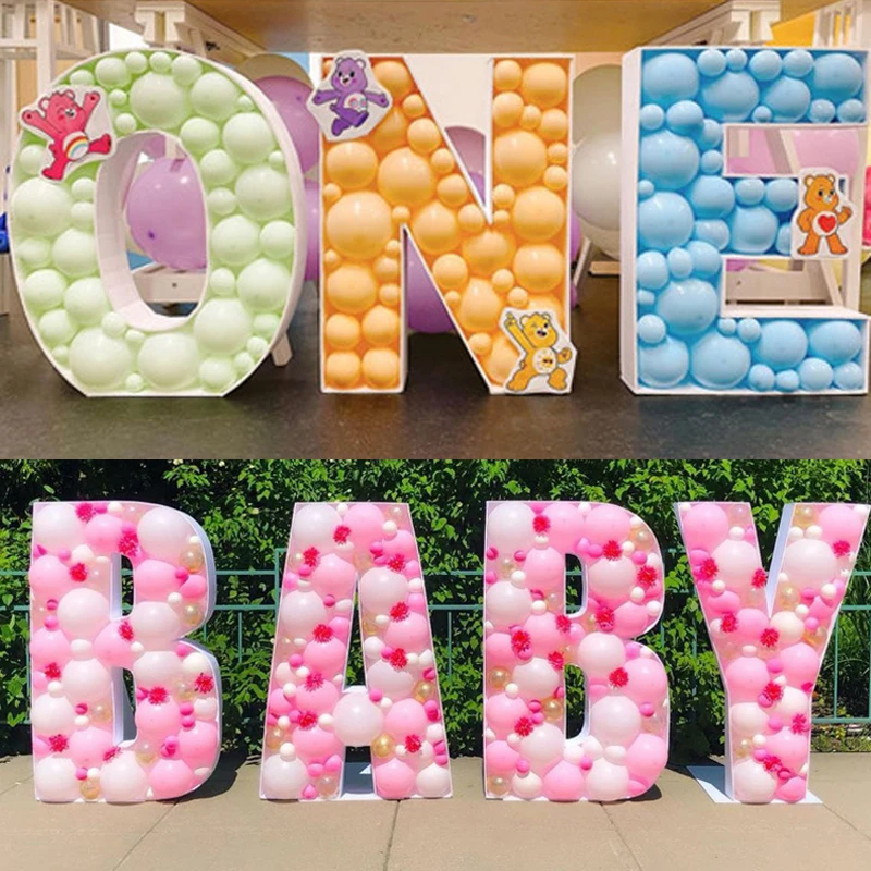 クリスマス バルーン用の巨大な4フィートの数字の文字モザイクフレームlove Baby誕生日記念日結婚披露宴の背景diyバルーンスタンド