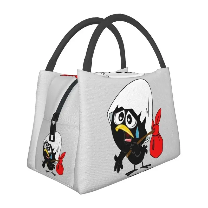 

Sad Black Chicken Calimero Portable Lunch Boxes Comic Cooler Thermal Food Insulated Lunch Bag Hospital Office Pinic Container