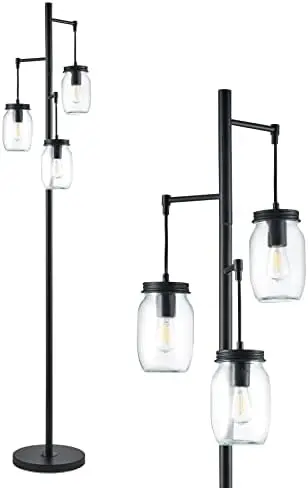 

Floor Lamp for Living Room, Modern Brass Floor Lamp 64'' Tall Standing Light w/ E26 Bulbs & Foot Switch, Industrial Gold crysta