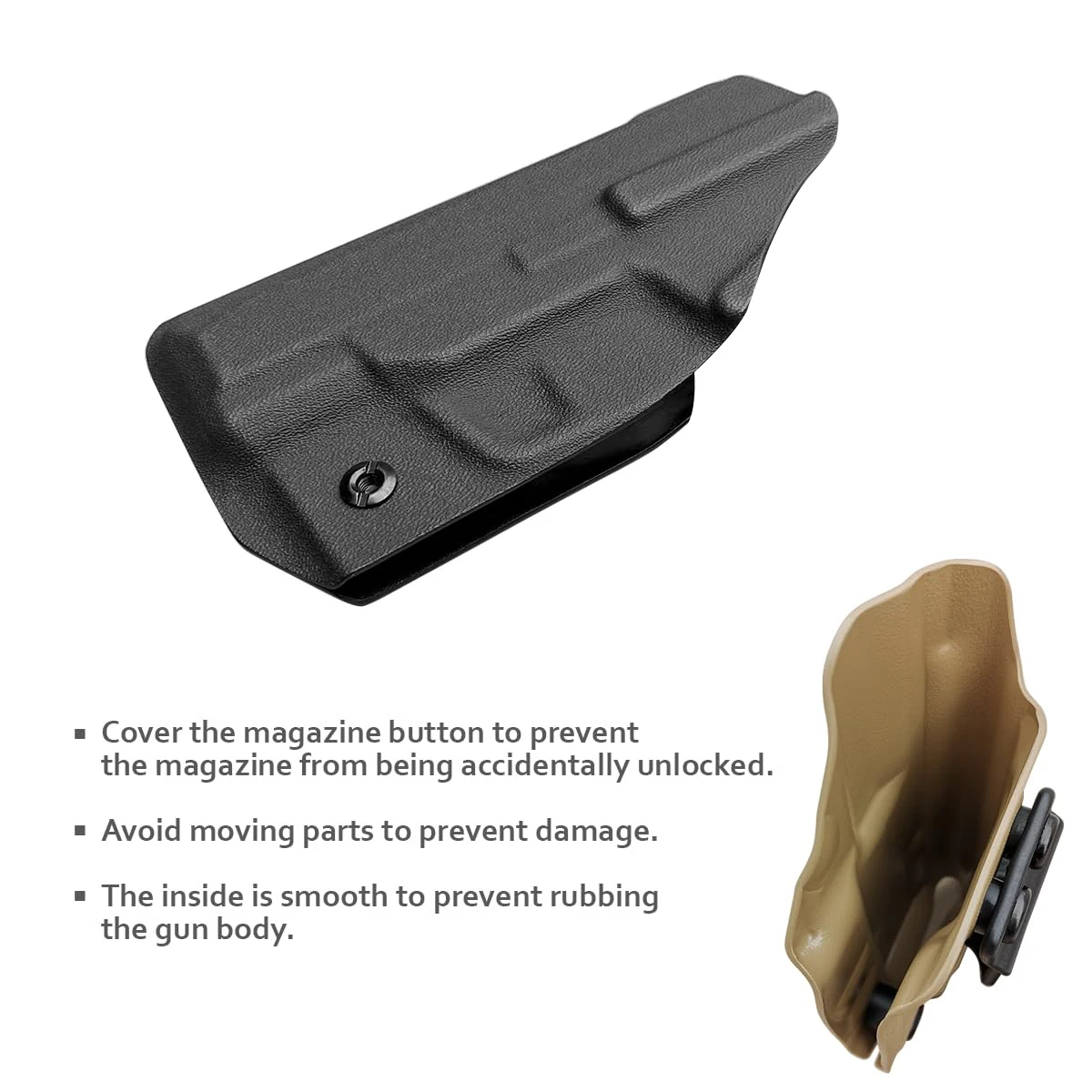 Ruger Max-9 Holster IWB Kydex for Ruger Max-9 Barrel 3.20'' Pocket Pouch - Inside Waistband Concealed Carry - Black 5
